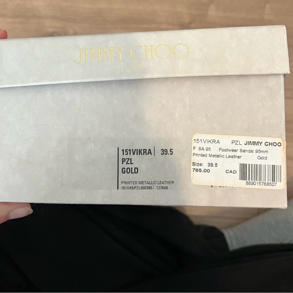 NEVER WORN Jimmy Choo Metallic Leather Gold High heel shoes - Picture 5 of 7